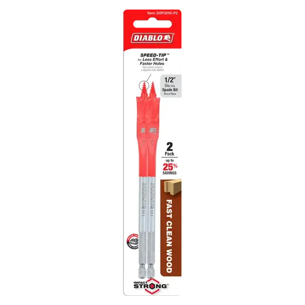 DSP2050-P2 Paddle Bit 1/2 x 6 Wood  Diablo (2Pk)