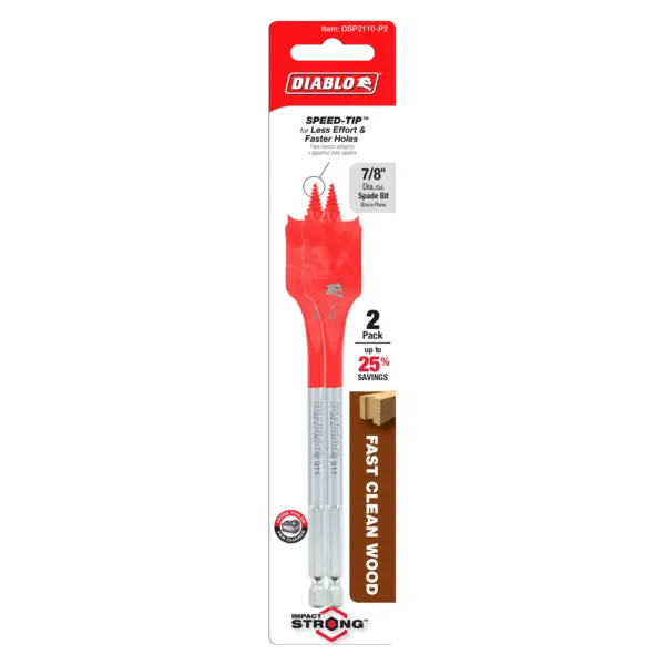 DSP2110-P2 Paddle Bit 7/8 x 6 Wood  Diablo (2Pk)
