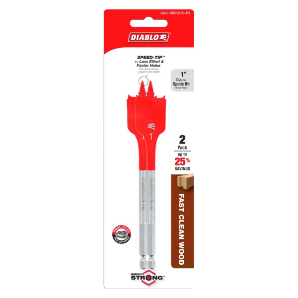 DSP2130-P2 Paddle Bit 1 x 6 Wood  Diablo (2Pk)