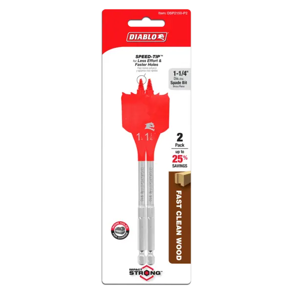 DSP2150-P2 Paddle Bit 1 1/4 x 6 Wood  Diablo (2Pk)