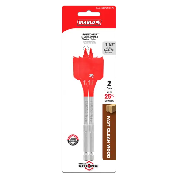 DSP2170-P2 Paddle Bit 1 1/2 x 6 Wood  Diablo (2Pk)
