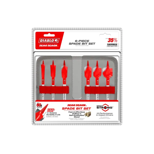 DSPD4920-S6 Paddle Bit Set Demo Demon Nail-Embedded Wood (6-pc)  Diablo