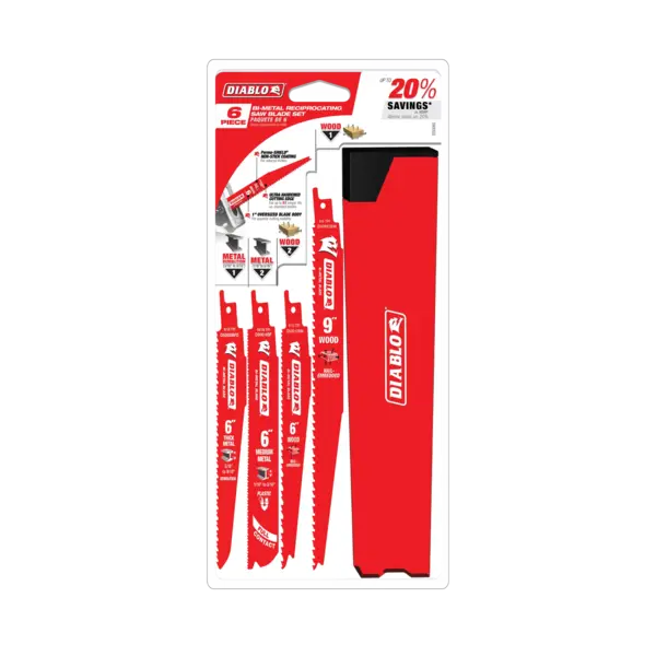DS006S Sawzall Blade Set Wood And Metal Demolition (6-Pc)  Diablo