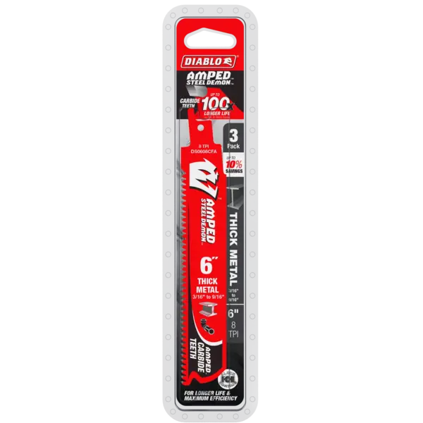 DS0608CFA3 Sawzall Blade 6 x 8/10 TPI  Diablo (3Pk)
