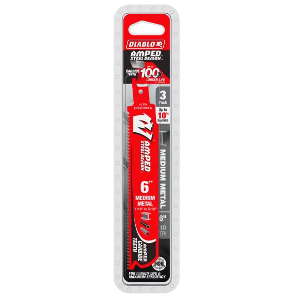 DS0610CFA3 Sawzall Blade 6 x 10 TPI  Steel Demon Diablo (3Pk)