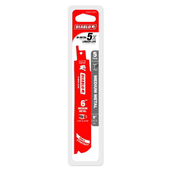 DS0614BF5 Sawzall Blade 6 x 14/18 TPI  Diablo (5Pk)