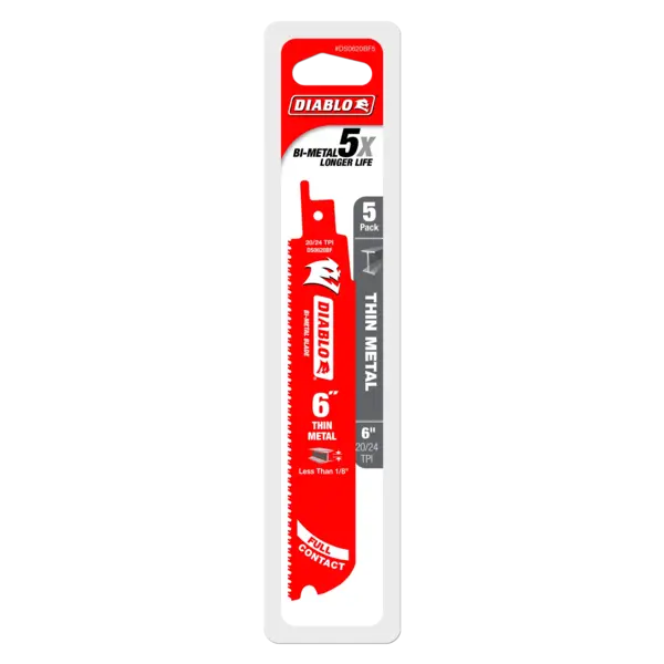 DS0620BF5 Sawzall Blade 6 x 20/24 TPI  Diablo (5Pk)