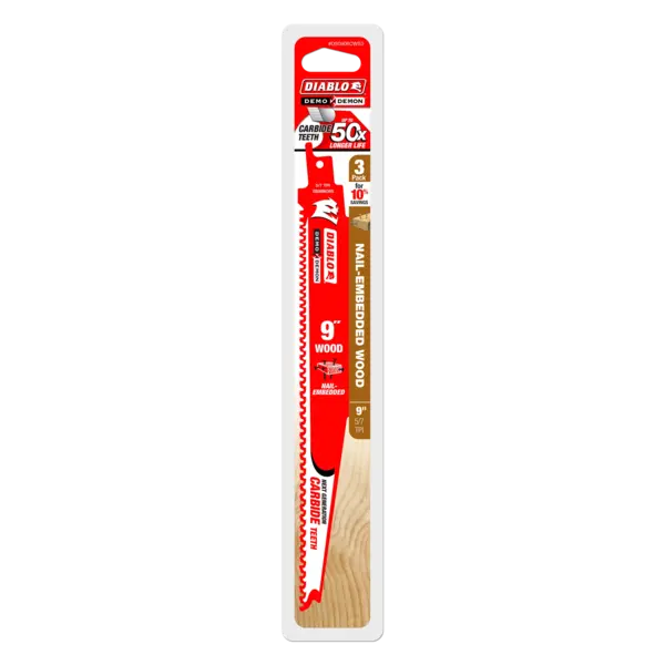 DS0906CWS3 Sawzall Blade 9 x 5/7 TPI  Demo Demon Diablo (3Pk)