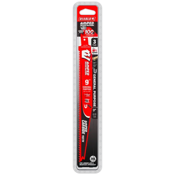 DS0909CGPA3 Sawzall Blade 9 x 6/9 TPI  Demo Demon Diablo (3Pk)