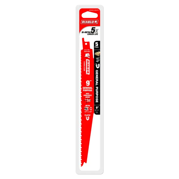 DS0914BGP5 Sawzall Blade 9 x 8/14 TPI  Diablo (5Pk)