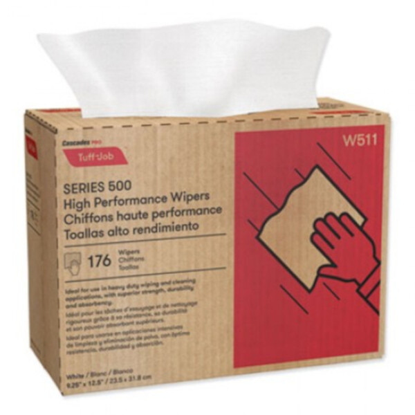 Cascades Pro Tuff-Job S500 High Performance Wipers, 9-1/4" x 12-1/2", 1760/Carton