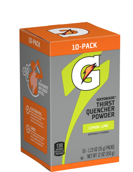 04700 Gatorade Single Serve Pack, Lemon Lime, 10 Singles per box
