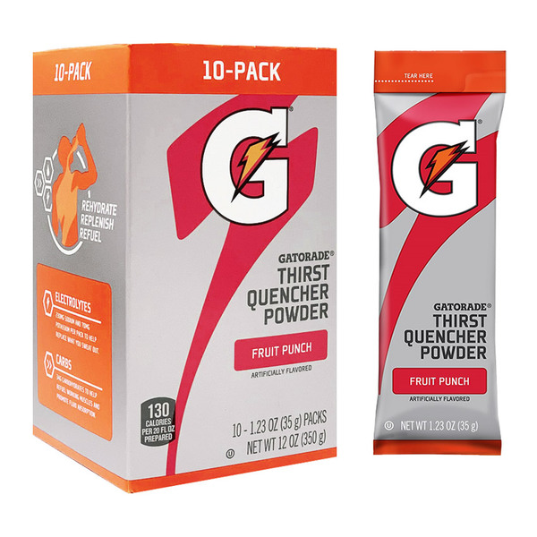 04702 Gatorade Single Serve Pack, Fruit Punch, 10 Singles per box