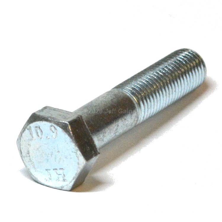 Hex Head Cap Screw M10-1.25 X 20  Class 10.9 Zinc Plated