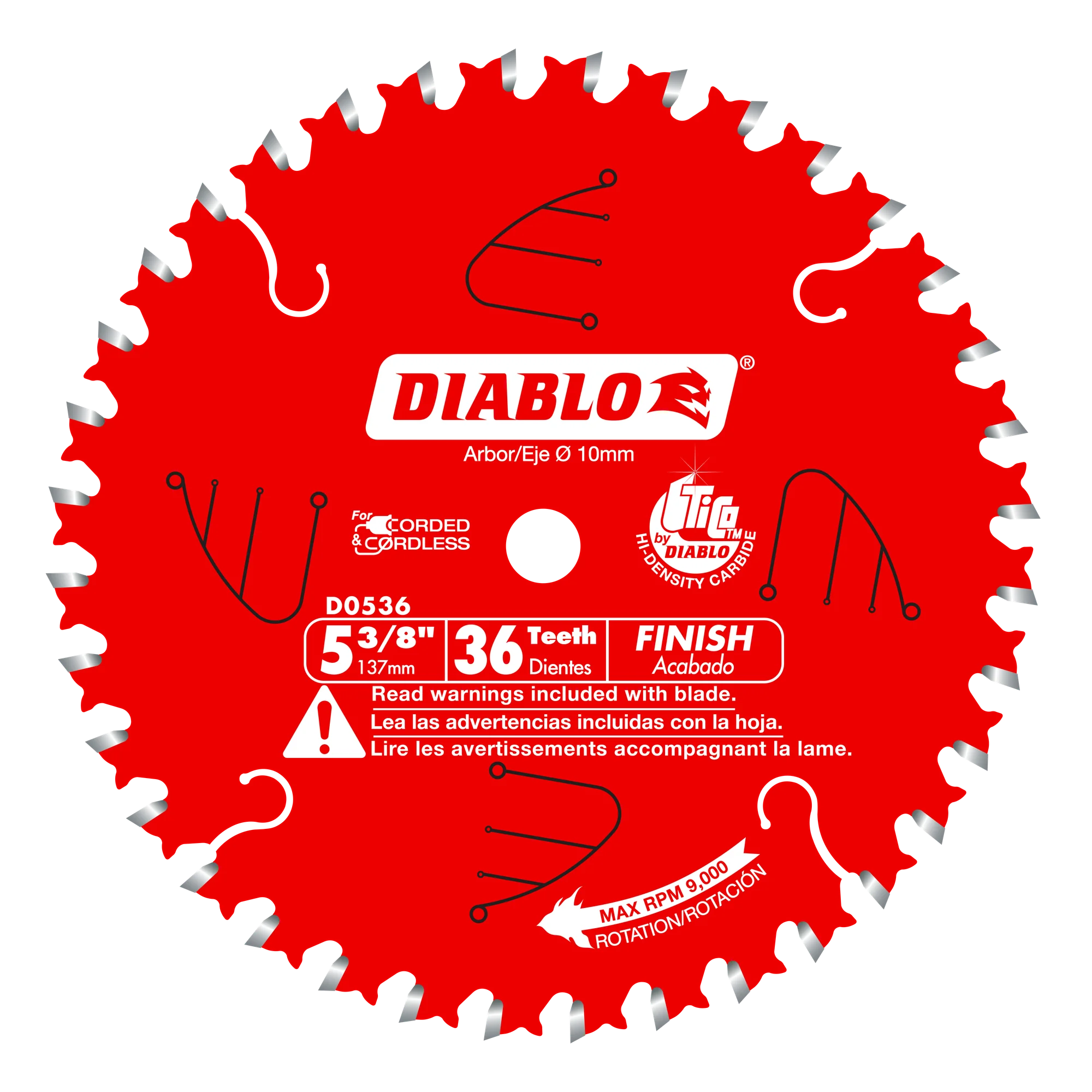 Blade 5 3/8 x 36 Tooth Finish Trim Wood  Diablo®
