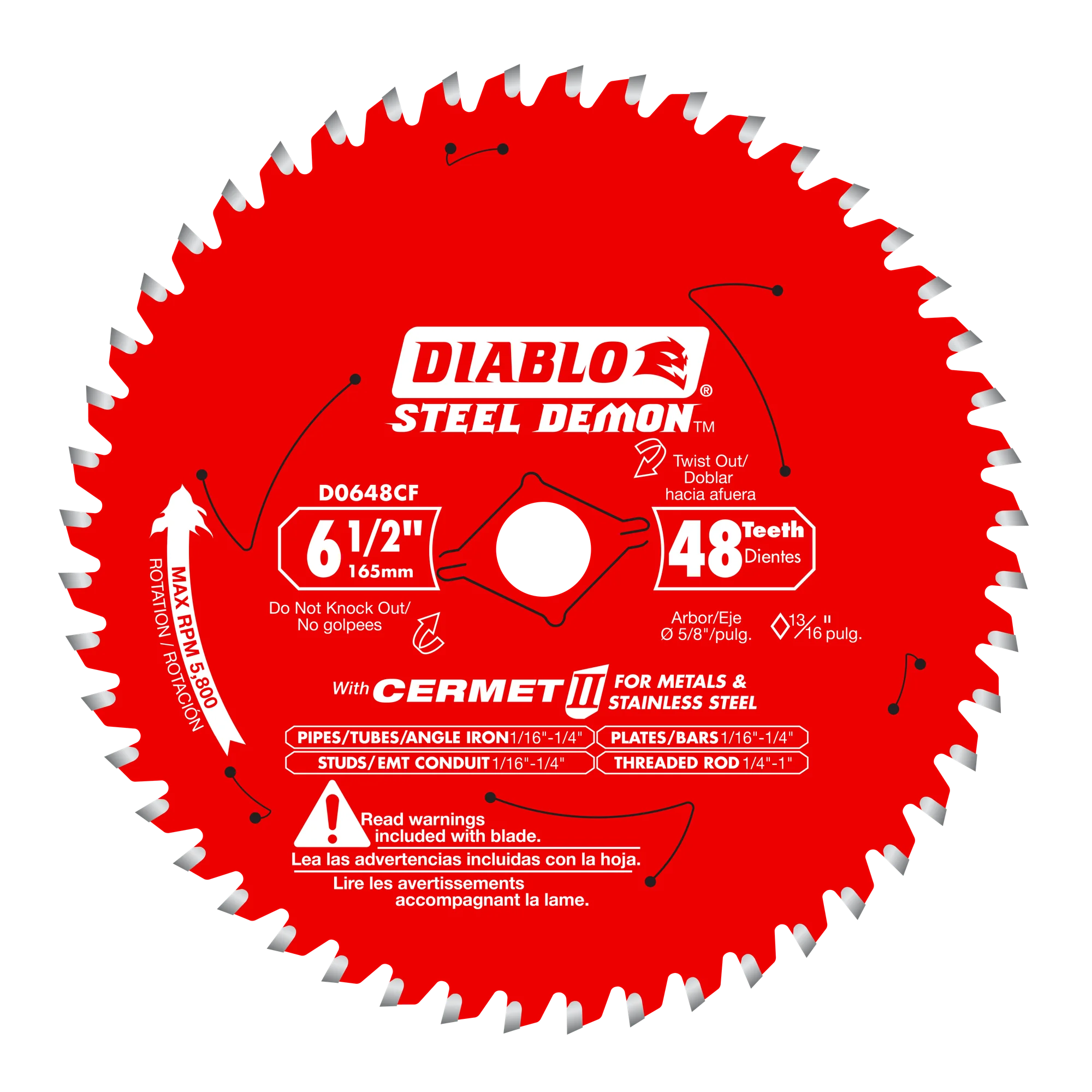 Blade 6 1/2 x 48 Tooth Cermet II Medium Metal  Steel Demon™ Diablo®