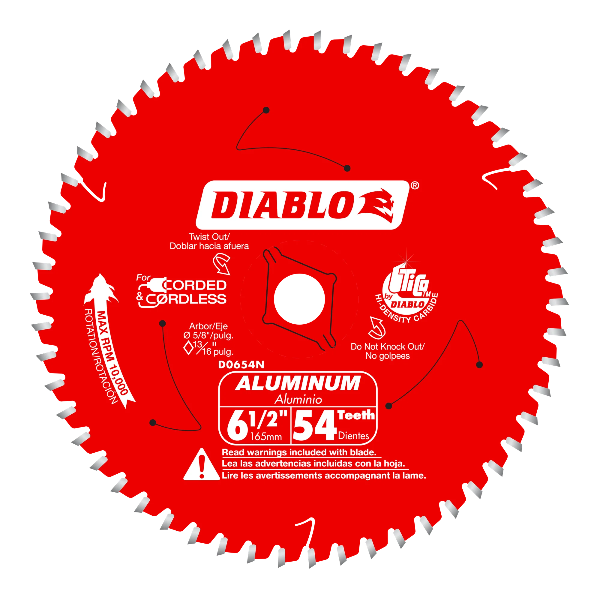 Blade 6 1/2 x 54 Tooth Medium Aluminum  Diablo®