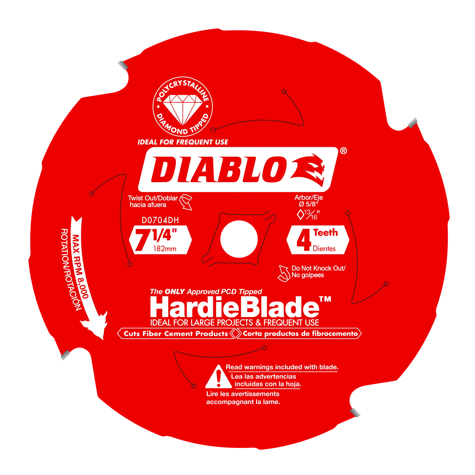 Blade 7 1/4 x 4 Tooth Finer Cement HardieBlade  Diablo®