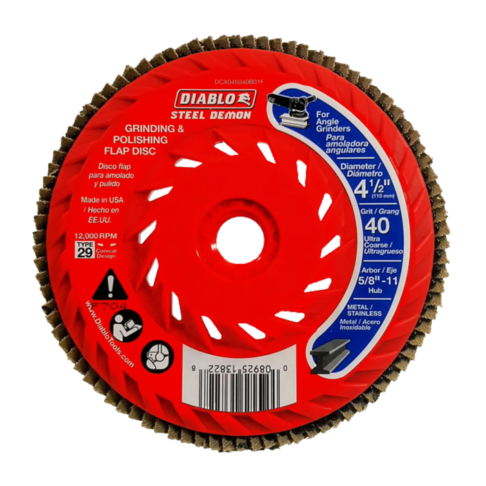 Flap Disc 4 1/2 60 Grit Speed Hub  Steel Demon™  Diablo®