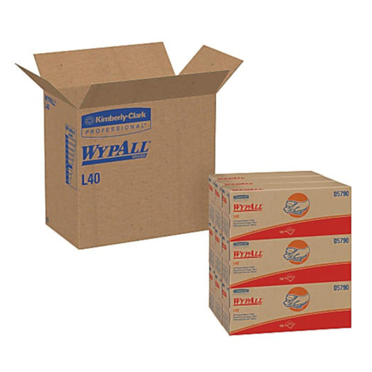 Kimberly-Clark® WYPALL L40 Wipes, Unscented, 16 13/32" x 9 13/16", 100 Wipes Box, 9 Boxes Carton
