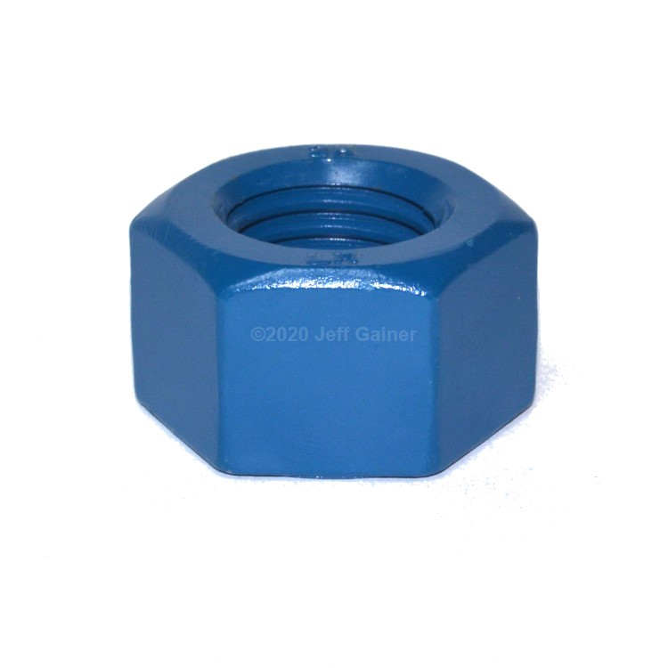 Finished Hex Nut 3/8-16 Type 304 Stainless Steel Blue Teflon
