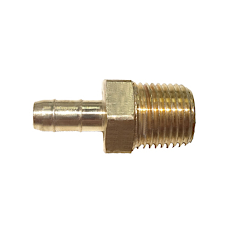 Poly Tubing Barb 1/4 BARB X 1/8 MPT  Brass