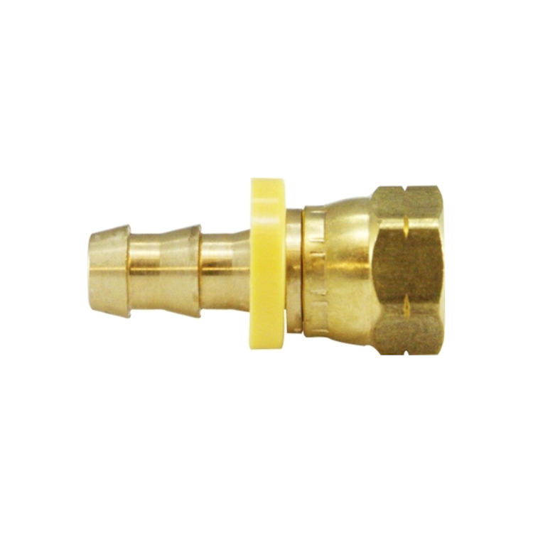 Hose Barb Push-Lock 3/8 Barb X 3/8 Swivel 45° Flare