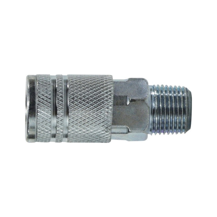 Air Coupling Socket 3/8 Body X 3/8 MPT Steel Zinc Plated