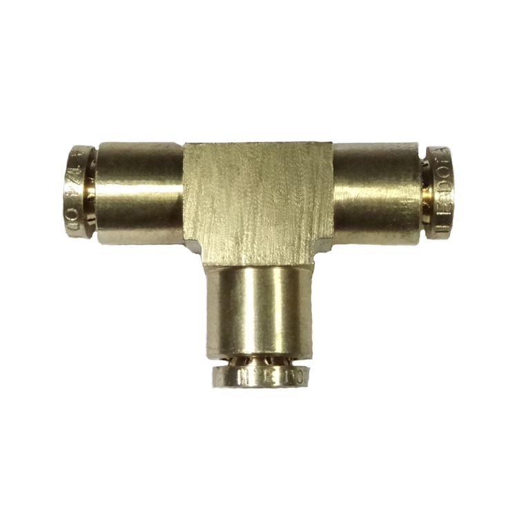 D.O.T. Push Union Tee 1/4  Brass