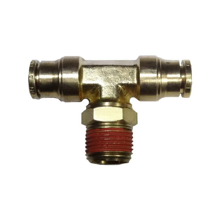 D.O.T. Push Branch Tee Swivel 1/4 X 1/8 MPT  Brass