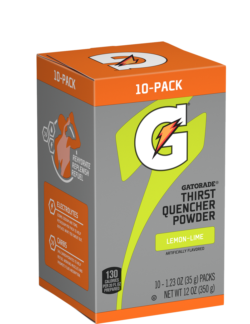 Gatorade Single Serve Pack, Lemon Lime, 10 Singles per box