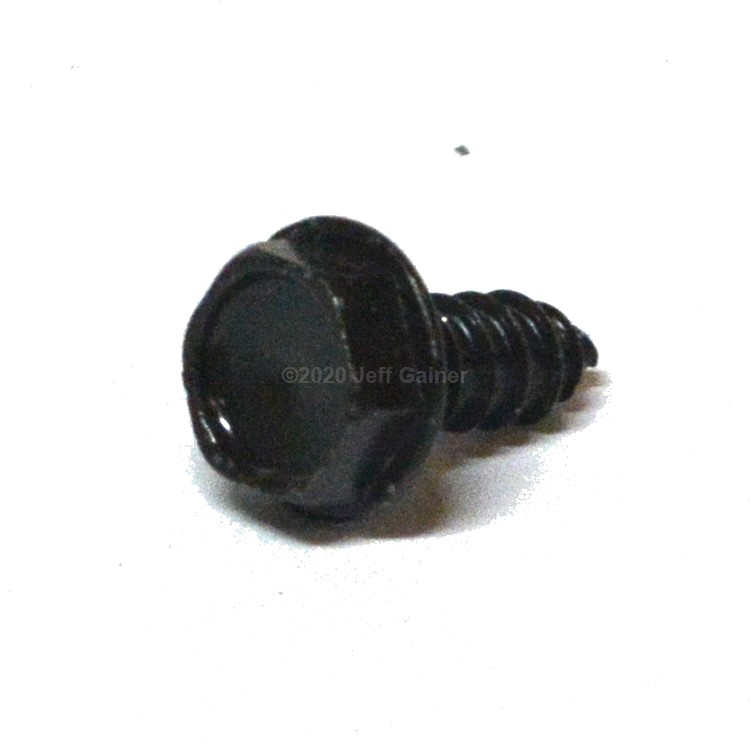 Hex Washer Head Slotted Sheet Metal Screw Type AB #10 X 3/8 Black Zinc