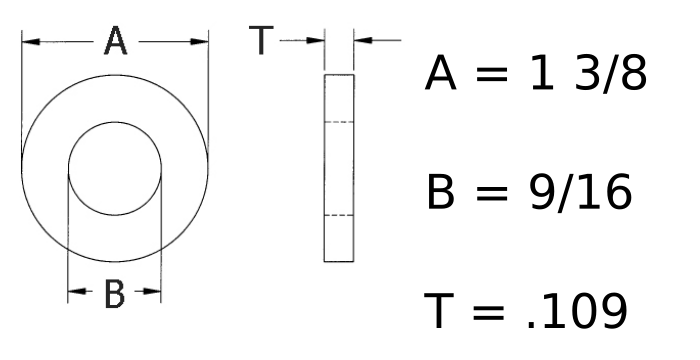 GW214 Flat Washer USS 1/2  Grade 2 Galvanized