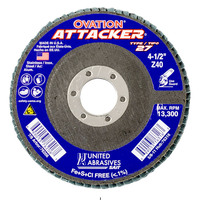 Flap Disc Ovation® Attacker 7  40 Grit T27  Arbor 7/8  Zirconium