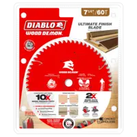 D0760UXA Blade 7 1/4 x 60 Tooth Carbide-Tipped Ultimate Finish Wood Wood Demon™ Diablo®