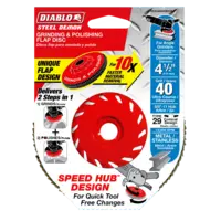 DCX045040B01F Flap Disc 4 1/2 40 Grit Speed Hub Steel Demon™ Diablo®