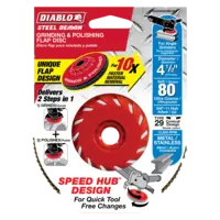 DCX045080B01F Flap Disc 4 1/2 80 Grit Speed Hub Steel Demon™ Diablo®