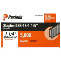 Staple  3/16  18GA  1 1/4  Galvanized  Paslode  (5000/BX)