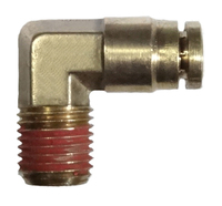 Poly Push Male Elbow 90° 1/4 x 1/8 MPT  Brass