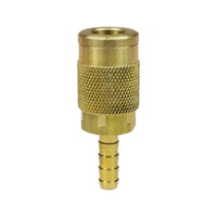 Air Coupling Socket 1/2 Body X 1/2 BARB Steel Yellow Zinc Plated