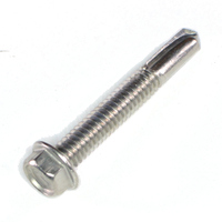 Hex Washer Head Self Drilling Screw TEK 5 #12 X 1 1/2 Type 410 Stainless Steel