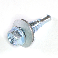 Hex Washer Head Self Drilling Stitch Screw Bonded Sealing Washer #14 X 7/8 Zinc Plated