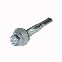 Hex Washer Head Hex Self Drilling Bonded Sealing Washer #12 X 1 1/4  Zinc Plated